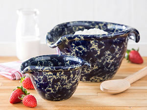 American-made stoneware bowls by Bennington Pottery