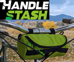 Lime green handle bar bag